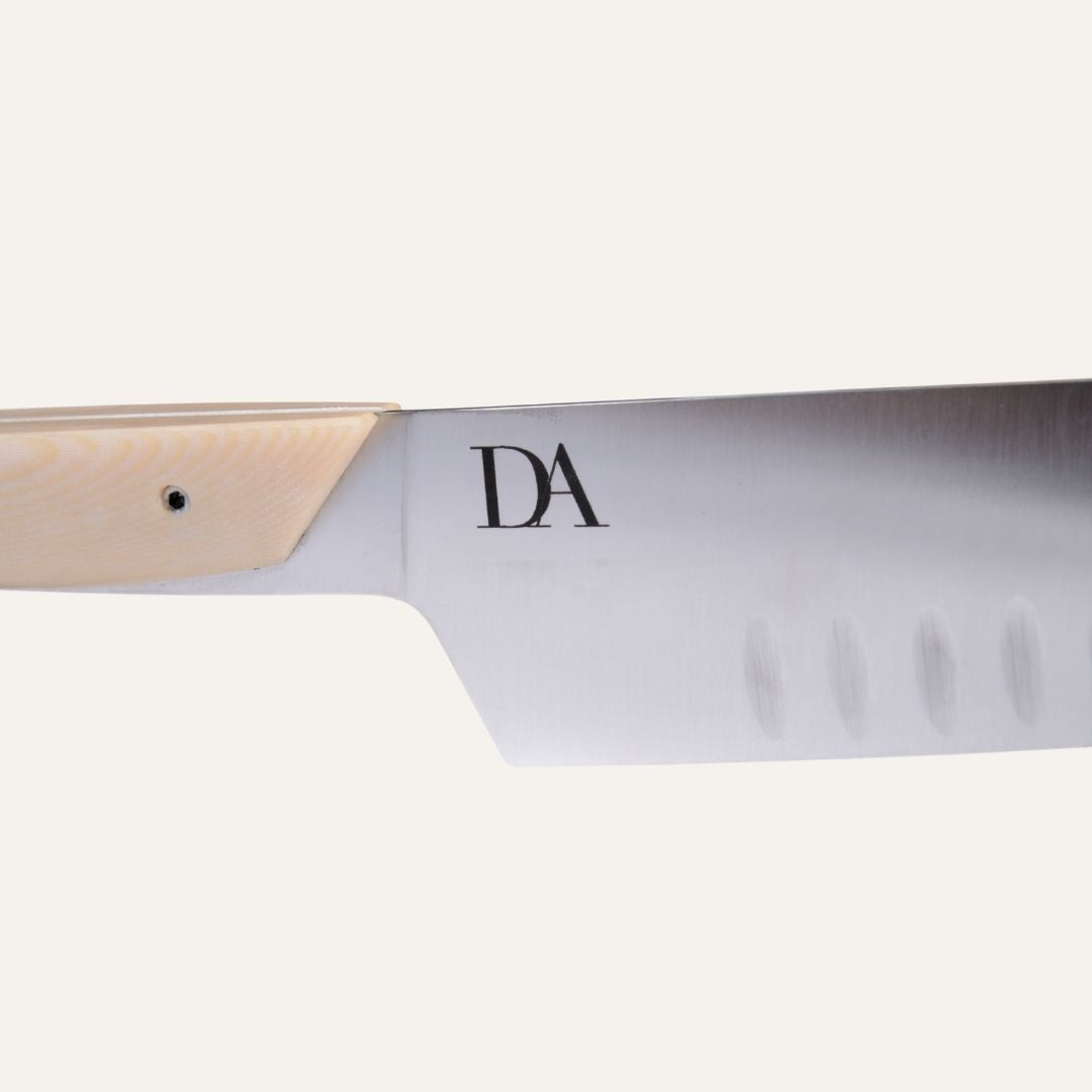 Couteau Bunka santoku - manche micarta beige