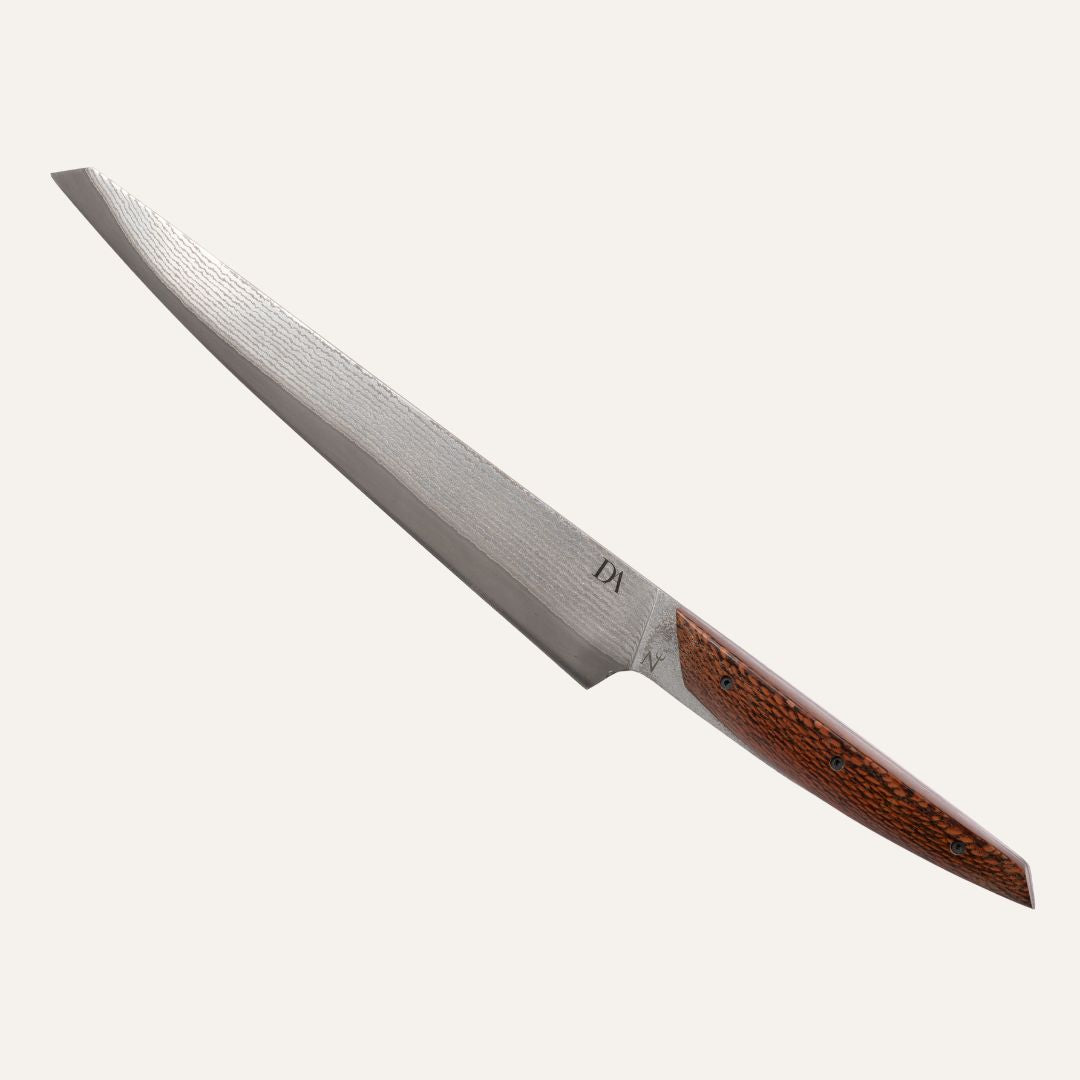 Couteau Sujihiki chef - manche bois louro faia - lame acier japonais VG10
