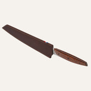 Couteau Sujihiki chef - manche érable stabilisé marron - lame 14C28 miroir