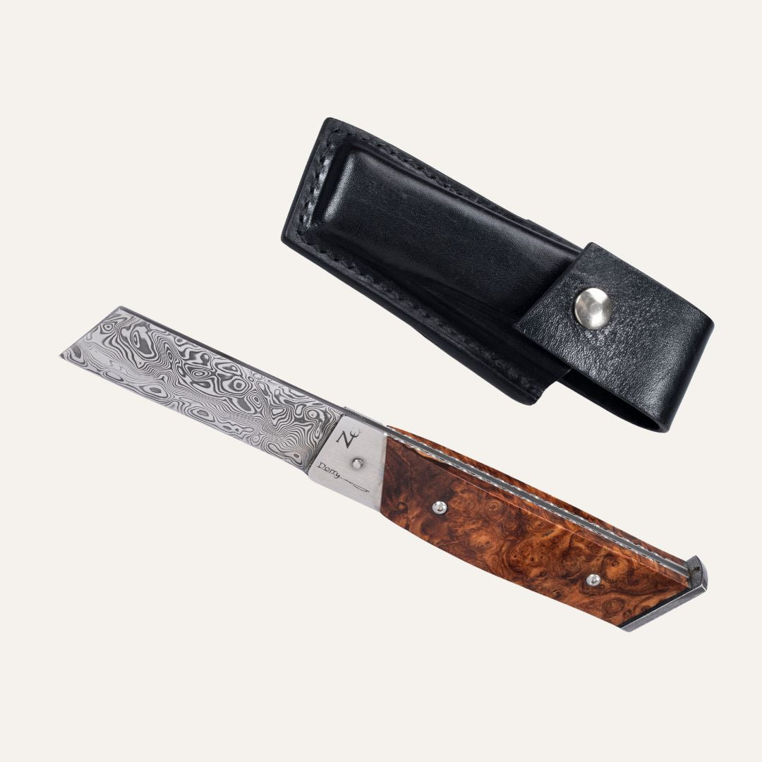 Couteau Dorry - Manche loupe de bois de fer - Lame Damas Inox Vinland