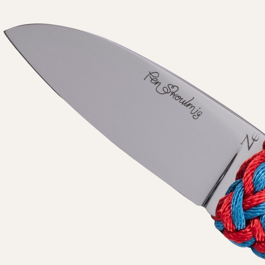 Pen Skoulmig knife - Braided tuna line handle and 14C28 stainless steel blade