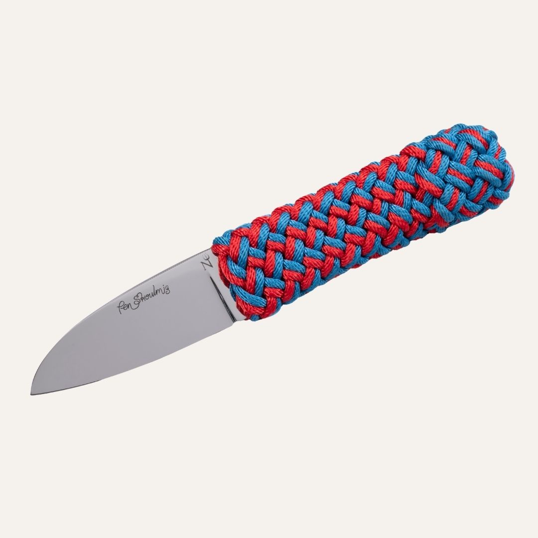 Pen Skoulmig knife - Braided tuna line handle and 14C28 stainless steel blade