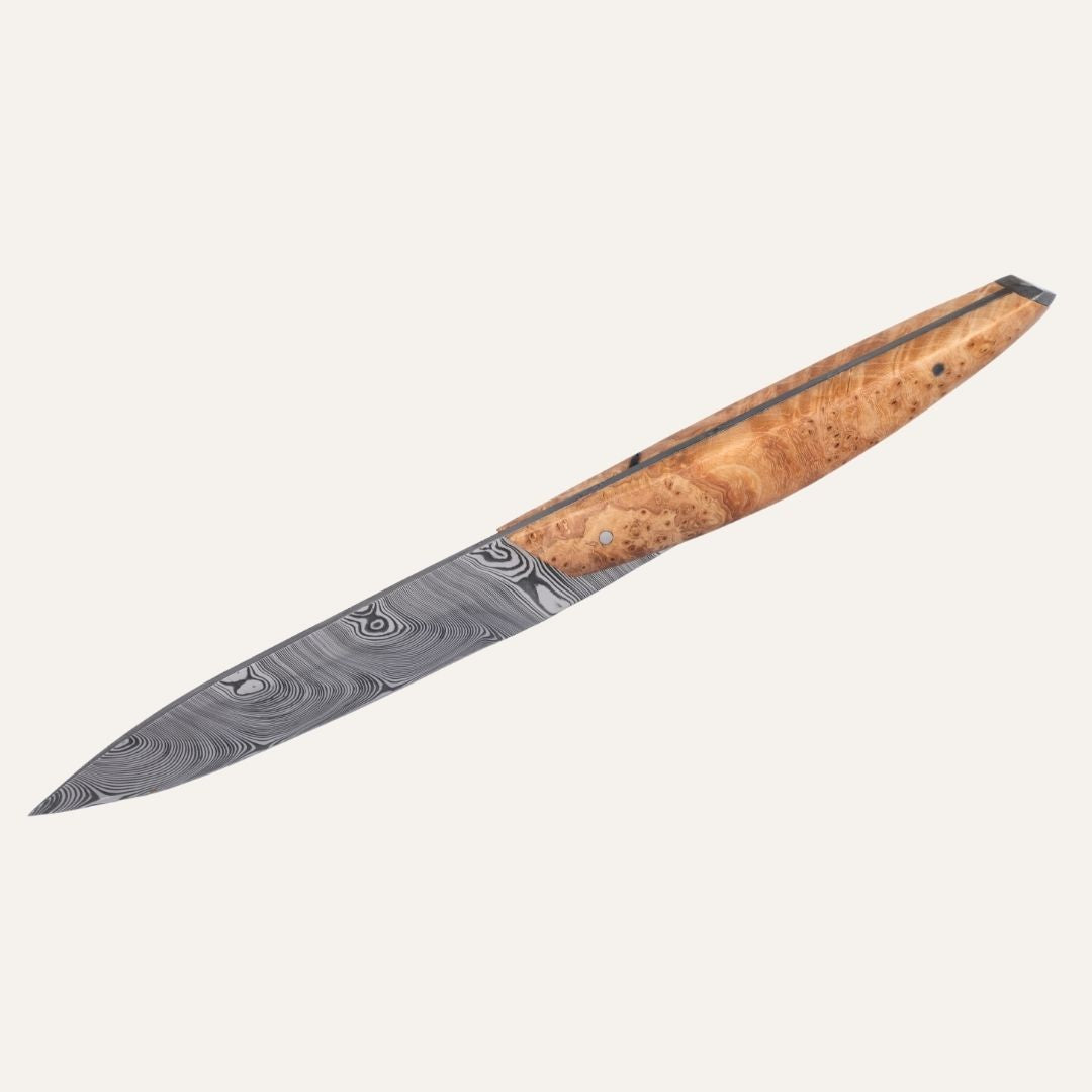 Carène knife - Grenadilla ebony handle - VG10 Japanese steel blade - Brushed finish