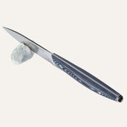 Carène knife - Blue-black micarta handle - 14C28 steel blade - Mirror-polished finish