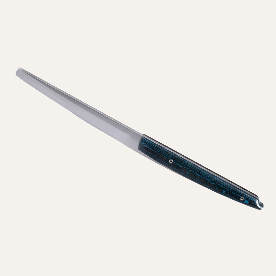 Couteau Code 0 - couteau droit pour la table - inspiré du bateau Code 0 du chantier français black Pepper - lame acier inox 14C28 finition brossée