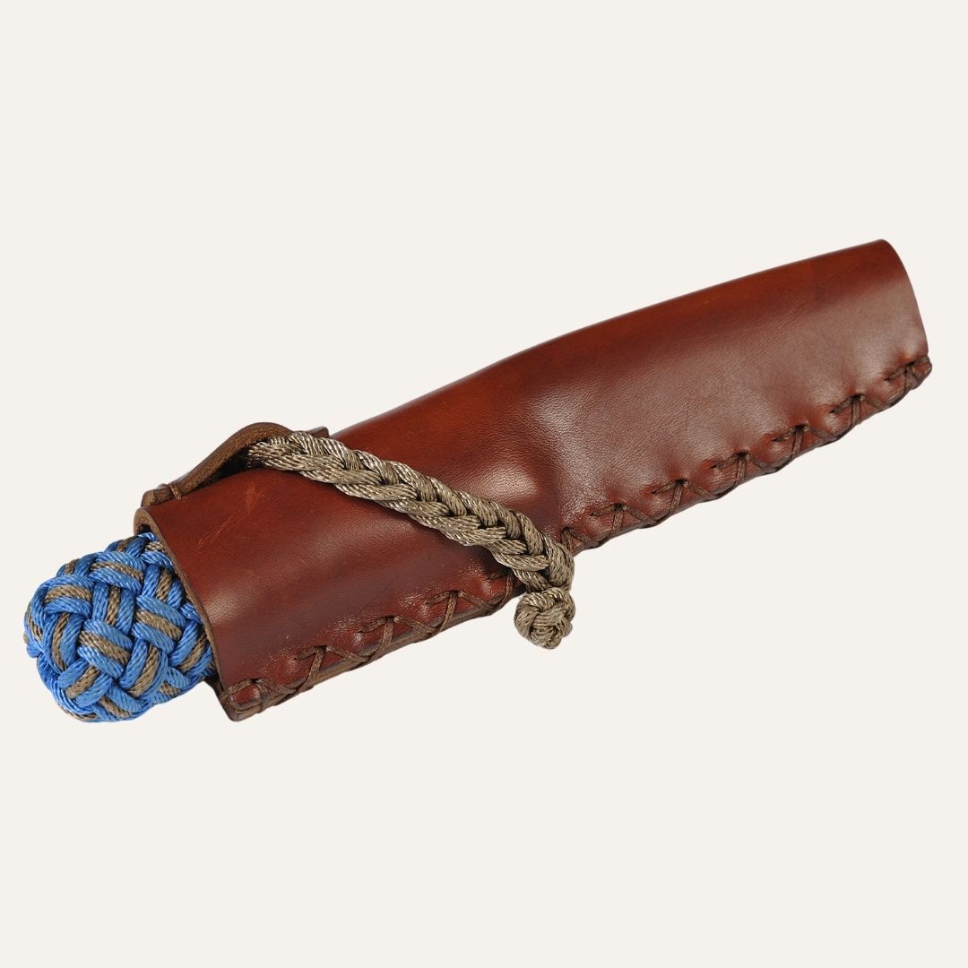 Couteau Pen Skoulm - Manche ligne à thon bicolore tressée et lame acier inox 14C28