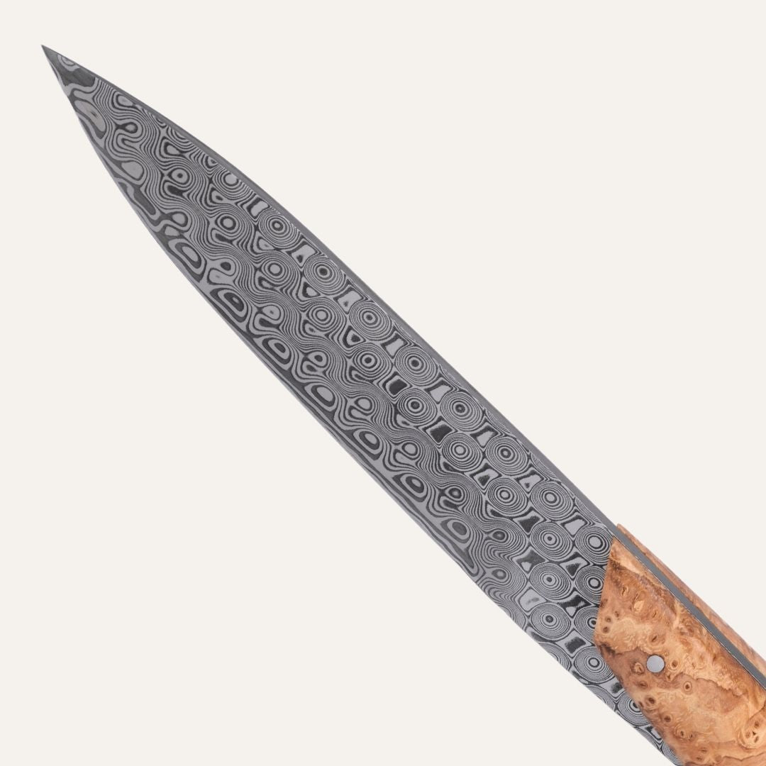 Carène knife - Grenadilla ebony handle - VG10 Japanese steel blade - Brushed finish