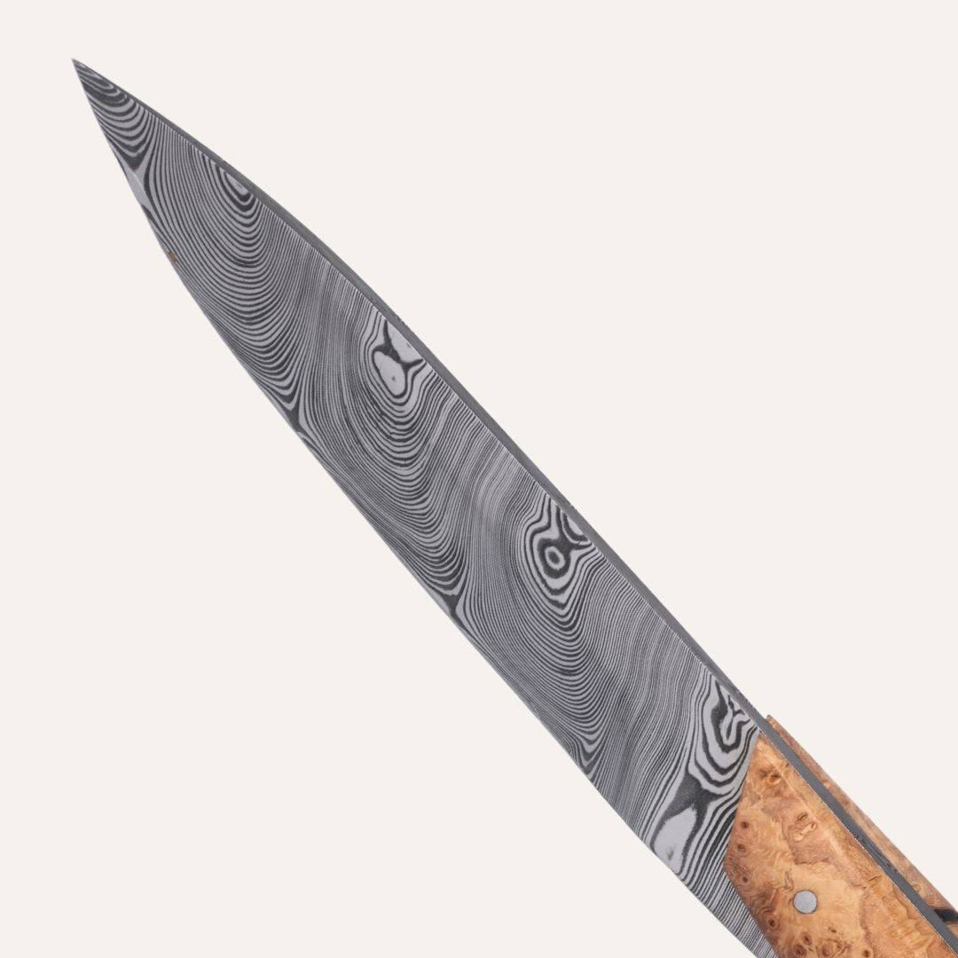 Carène knife - Grenadilla ebony handle - VG10 Japanese steel blade - Brushed finish